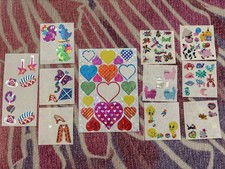 Vintage Sandylion Sticker Lot Prism Mylar Foil Glitter Hearts Cats Tweety Sea