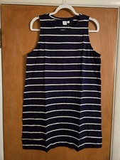 GAP Women's Tank Dress- Dark Blue & White Striped- Size L- NWT