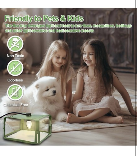 Flea Trap Indoor – 2 Pack, Light-Activated, Safe for Pets & Kids - Picture 2 of 6