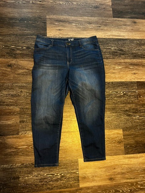 Women's Terra & Sky Skinny Ankle Blue Jeans, Size 14W, Pockets, Stretch, Ex Cond