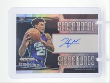 KJ SIMPSON JR. 2024-25 PRIZM BLACK ROOKIE SENSATIONAL SILVER RC AUTO Q5721