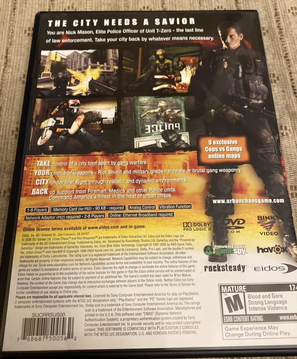 ＰＳ２　ＸＢＯＸ　アーバンカオス　Urban Chaos　海外版　北米版 PS2 XBOX アーバンカオス Urban Chaos 海外版 北米版
