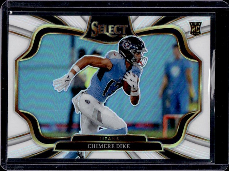 2025 Panini Select Chimere Dike Field Level RC White Prizm Rookie #/35 Titans