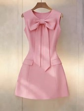 short bow mini dress with pockets #minidress #bow smallbusiness uk