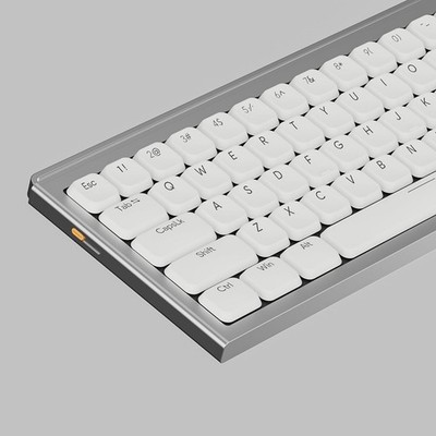 112 Keys Low Profile Keycaps Doubleshot White Keycaps Set Fit for 60% 65% 75%...
