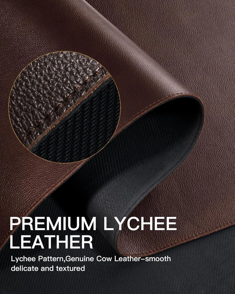 Alfombrilla de Escritorio de Cuero Genuino, Almohadilla de Escritorio de Oficina 35.4"X17", Almohadilla de Mesa Gruesa Premium con Foto 4 de 4