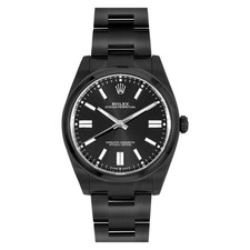 Rolex Oyster Perpetual 114300 Black Dial Black PVD/DLC Coated Steel Watch