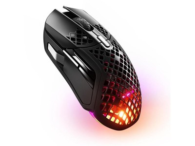 Aerox 5 Wireless - Holey RGB Gaming Mouse - Ultra-lightweight Water Resistant...