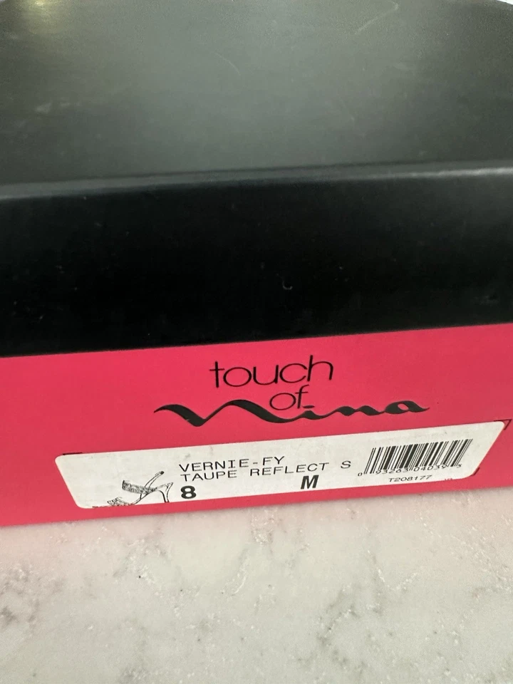 Sandalias de vestir para mujer talla 8M Vernie-FY color topo reflectante Foto 4 de 4