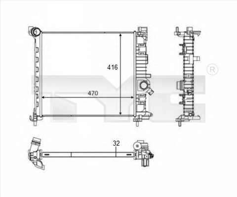 RADIATOR ENGINE COOLING 725-0050-R FOR OPEL MERIVA/B/MPV A14NEL/14NET 1.4L 4cyl - Picture 2 of 6