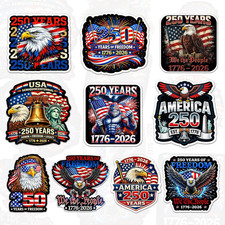 America 250 Years of Freedom Sticker Pack 10Pcs 3In USA 250Th Anniversary 1776