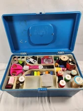 Vintage Wil Hold Sewing/Art Storage Box FULL of Sewing Items