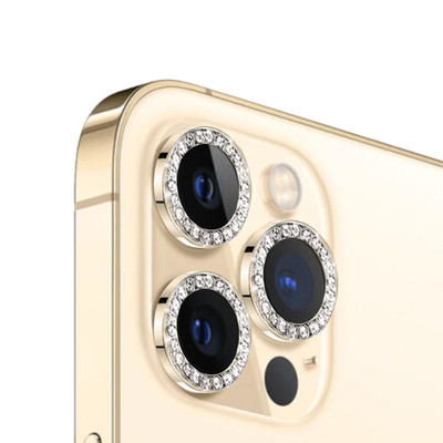 Kamera Panzerfolie Schutz Glitzer Gold für iPhone 16 15 14 13 12 Pro Max Mini
