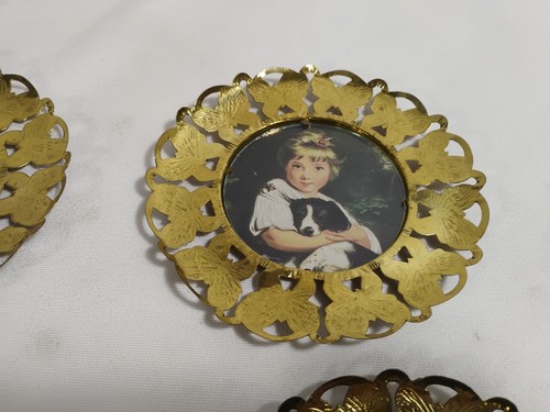 Vintage Brass Butterfly MCM Picture Frames Set Of 4 - Picture 5 of 9