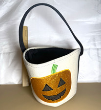 Halloween Jack-O-Lantern Pumpkin Fabric Trick-or-Treat Basket, Kids One Size