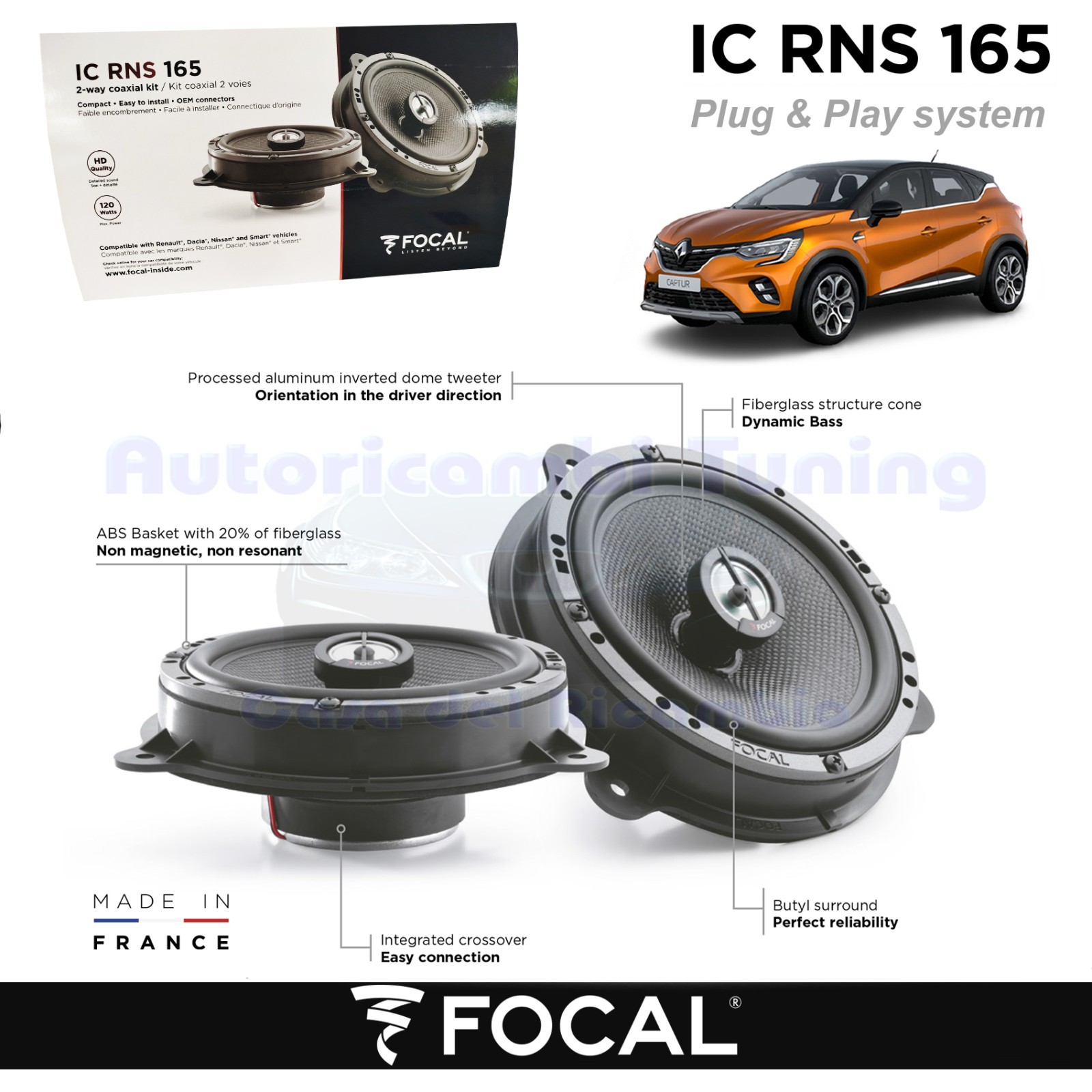 Focal IC RNS 165 per Renault Captur II: Eleganza Sonora e Qualità Hi-Fi