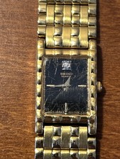 Vintage Seiko Diamond Tank Watch 1n00-3k98 New Battery
