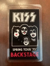 Kiss 1975 Spring Tour Laminated Backstage Pass