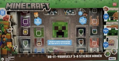 Minecraft Do-It-Yourself 3D Sticker Maker Kit New with Box Sealed