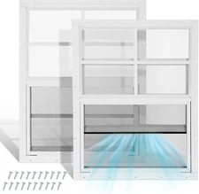 Fancat 2 Pack Shed Windows 18"X 23" Chicken Coop Windows with Tempered Glass