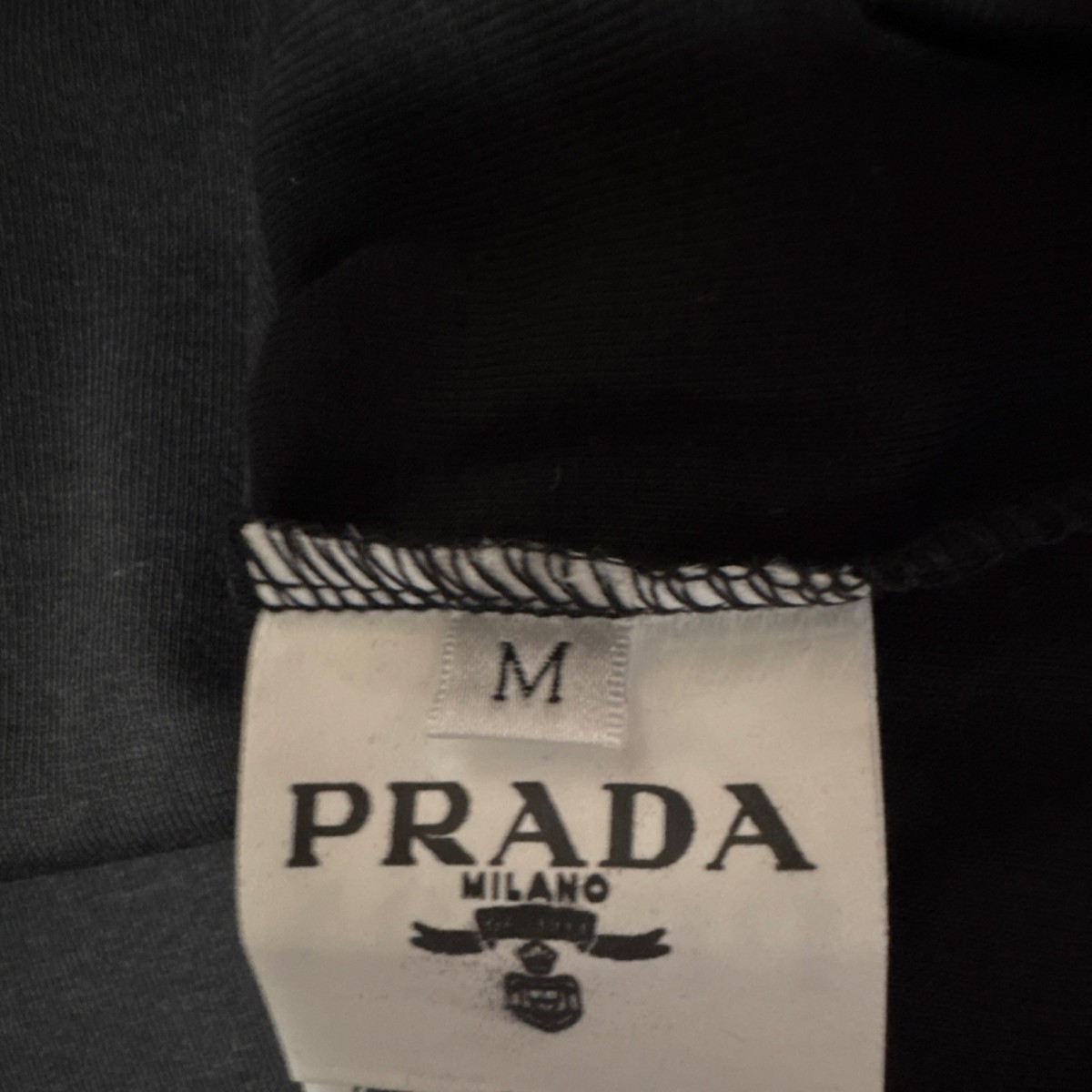 PRADA Logo Knit Cotton Cropped Tank Top Black Wide Strap
