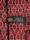 Vintage Paolo Gucci Tie Red Gold Links Equestrian Horsebit L:58” W:4” — photo 2