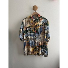 Reyn Spooner Hawaiian Traditionals Scenic Print Rayon Shirt Size XL