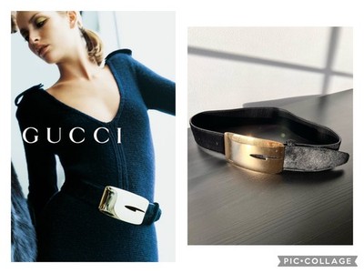 Vintage AW96 1996 Gucci by Tom Ford G-Logo Buckle Pony-Hair Calf