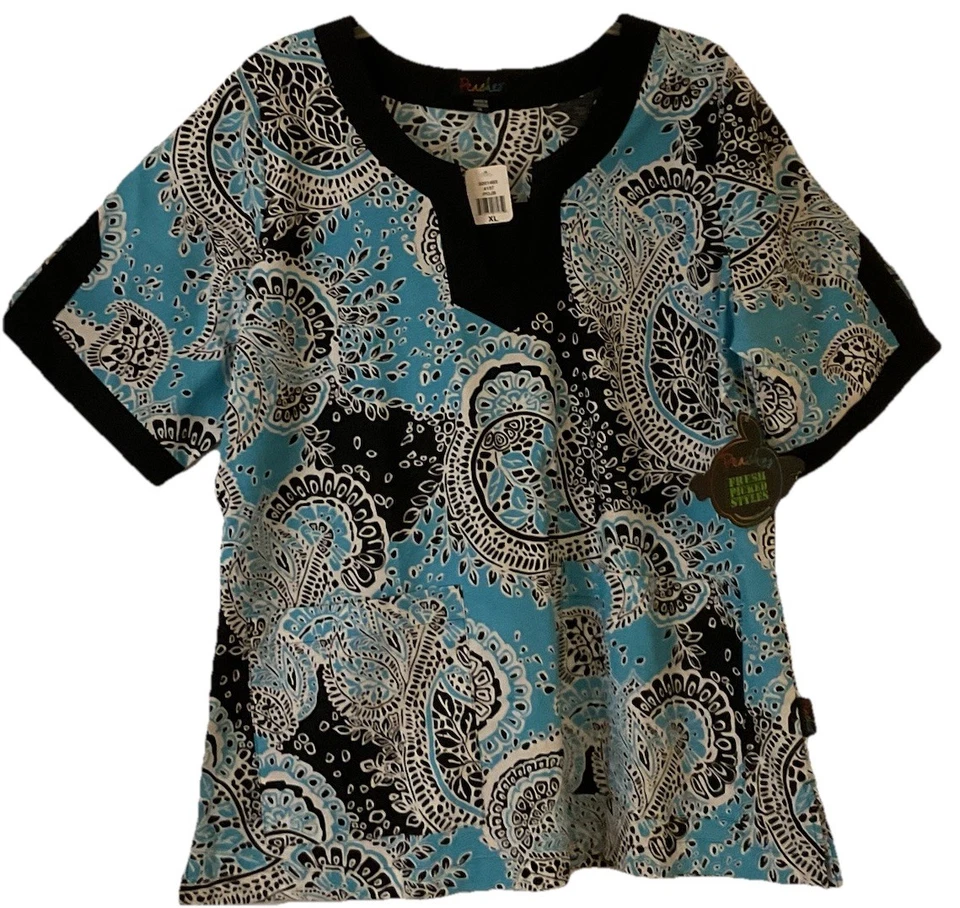 Lot Of 2 NWT And NWOT Peaches Scrub Tops Sz XL 2 Top 1 Shipping Cost - Image 2 of 4