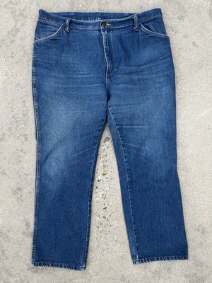 Red Cap Mens Relaxed Fit Jeans Medium Wash Blue Denim 38W x 30L Light Thigh Fade