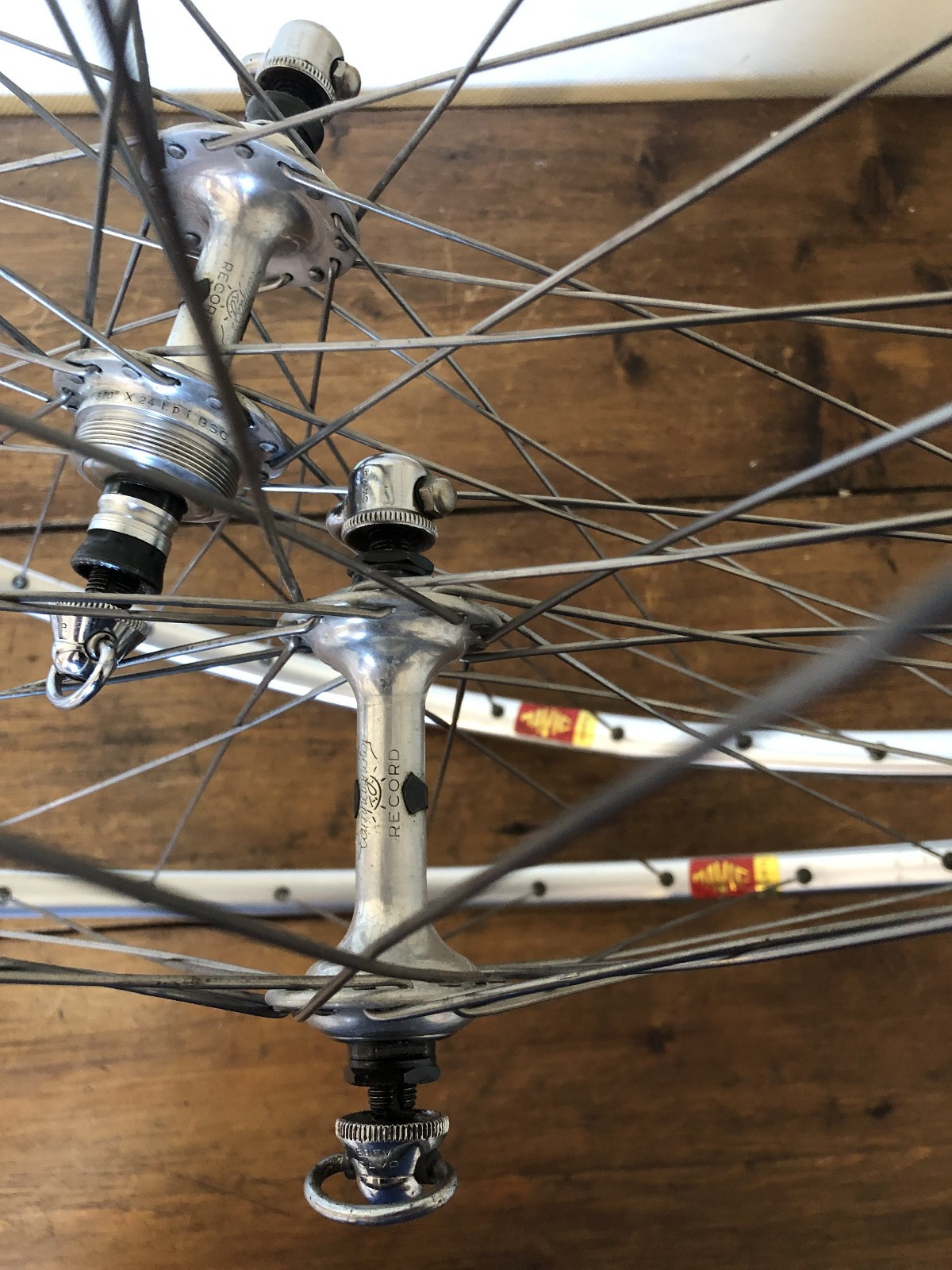 Juego de ruedas Campagnolo Record Bubs On Mavic Argent 10 llantas tubulares, 32H, excelente
