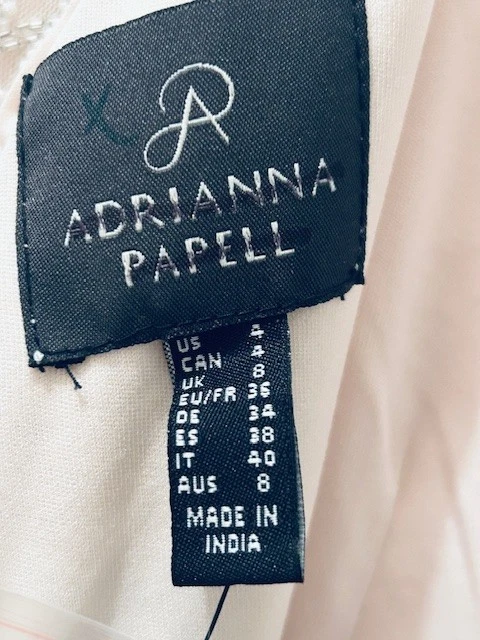 Adrianna Papell Violetta Ivory Pink Beaded Bodice Tulle Wedding Prom Dress NWT 4 - Image 3 of 4