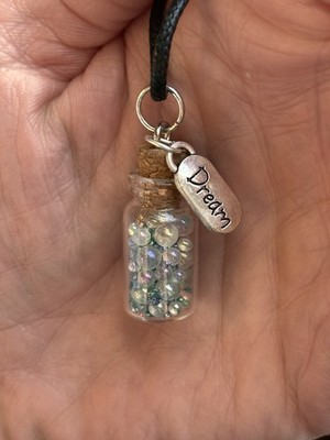 Handmade Dream/Wish Jar Pendant W/bubbles 
