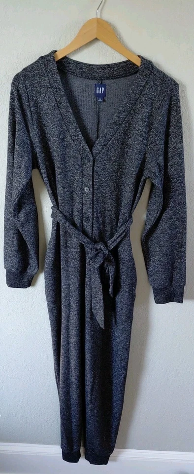 Mono Gap para mujer talla mediana tejido manga larga con lazo bolsillos en la cintura cómodo Foto 2 de 4