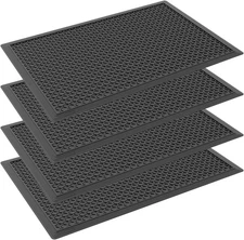 4Pack 36" x 24" Rubber Scraper Mat for Shoes Heavy Duty Non Slip Entryway Mat