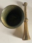Vintage Cast Metal Brass or Bronze Apothecary MORTAR & PESTLE — photo 7
