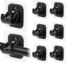 8PCS No Drilling Self Adhesive Curtain Rod Holder for Home Bathroom and Kitchen
