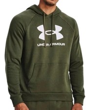 Under Armour UA Men's Sm. Rival Fleece Logo Hoodie Sweatshirt Army Green 1379758
