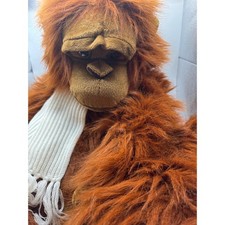Large Orangutan Monkey Plush Stuffed Animal Toy White Scarf