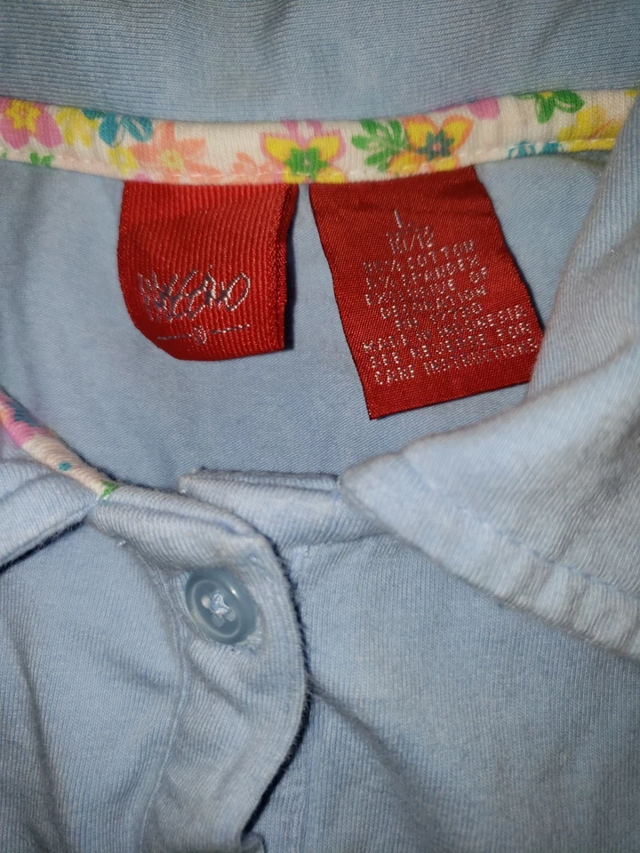 Blusa polo Mossimo feminina grande 10/12 sem mangas coruja bebê azul claro - Imagem 3 de 4