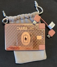 AquaVault ChargeCard Portable Power Bank Phone Charger - Rose Gold excellent