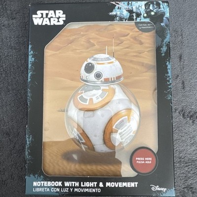 Star Wars INTERACTIVE School Notebook BB8 Lights Up And Spinning Movement NEW