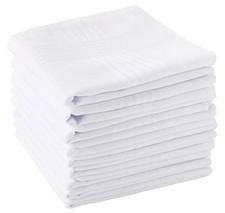 Men's Handkerchiefs 100 Soft Cotton White Hankie Hankerchieves