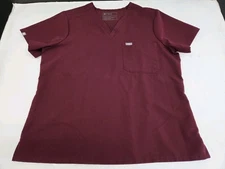 FIGS Womens Catarina V Neck Scrub Top Maroon Size XL 1000211 #7564