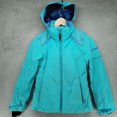 PHENIX Winter Jacket Womens Kids Size 12 Snow Ski Blue Thumbhole