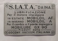 Data Plate Id Fiat Sign Plate Siata Daina S48