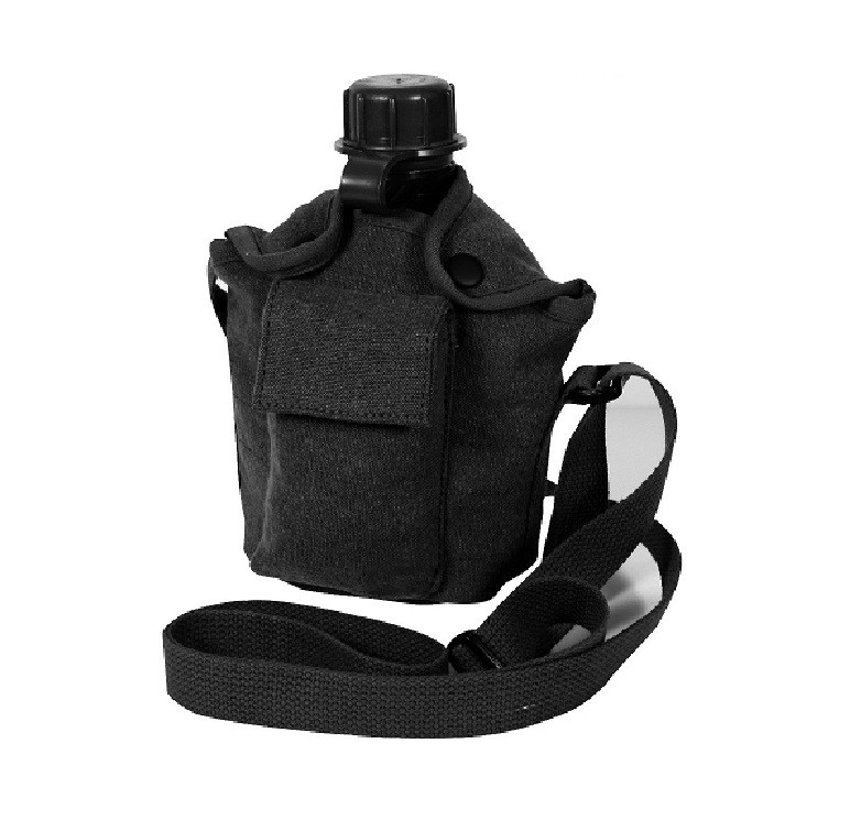 NEW 1 QUART PLASTIC CANTEEN & COVER POCKET AND STRAP Black Olive Tan eBay