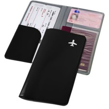 Reiseorganizer schwarz Reisemappe Reiseetui Kreditkarten Etui B&ouml;rse Album Mappen