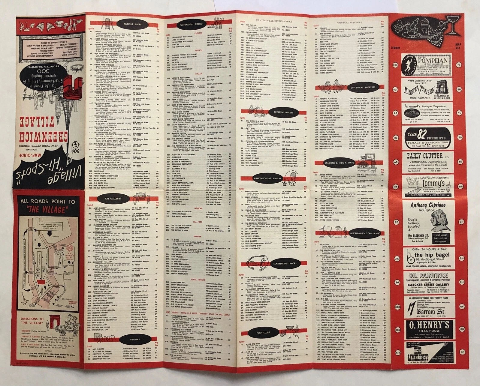 Vintage Street Map Guide GREENWICH VILLAGE, NEW YORK CITY, 1960's Very Rare!! - product detail image 4