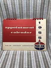 Vintage Pan Am Gasoline 1955 Appointment Calendar Complete Year - Written in!